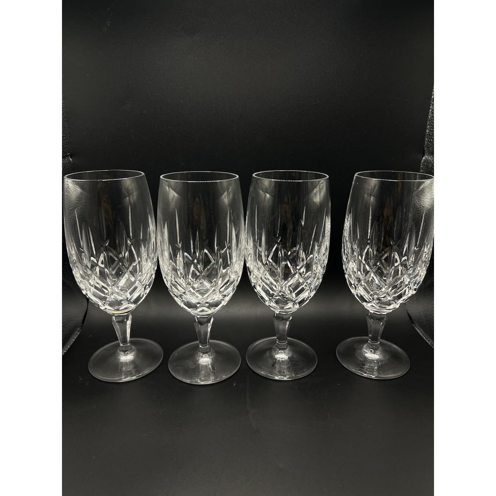 Gorham Crystal Lady Anne Set Of 4 Tea Glasses 7 5/8" Tall Discontinued Signed
